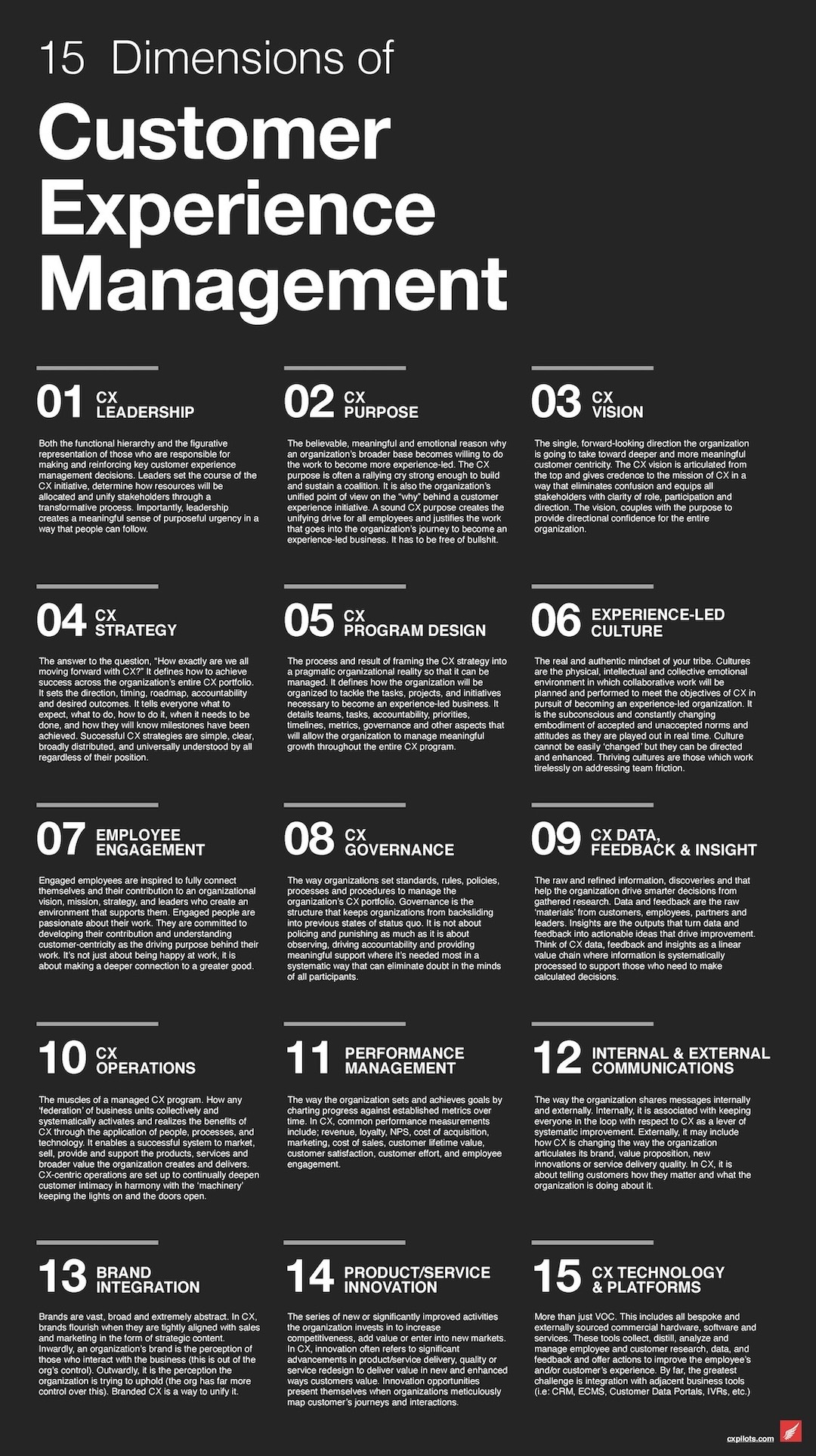 15 Dimensions of CX Maturity